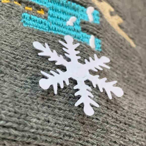 Christmas Dog Sweater Holiday HO HO HO Snowflake Santa Jingle Bell Fab Dog Sz M - Picture 9 of 13